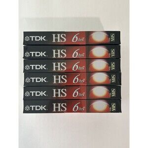 TDK Premium Quality HS 6 Hours T-120 Blank VHS Tapes New & Sealed Pack Of 6 NIB